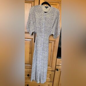 Whistles Midi Dress with Purple Leopard Print NWOT